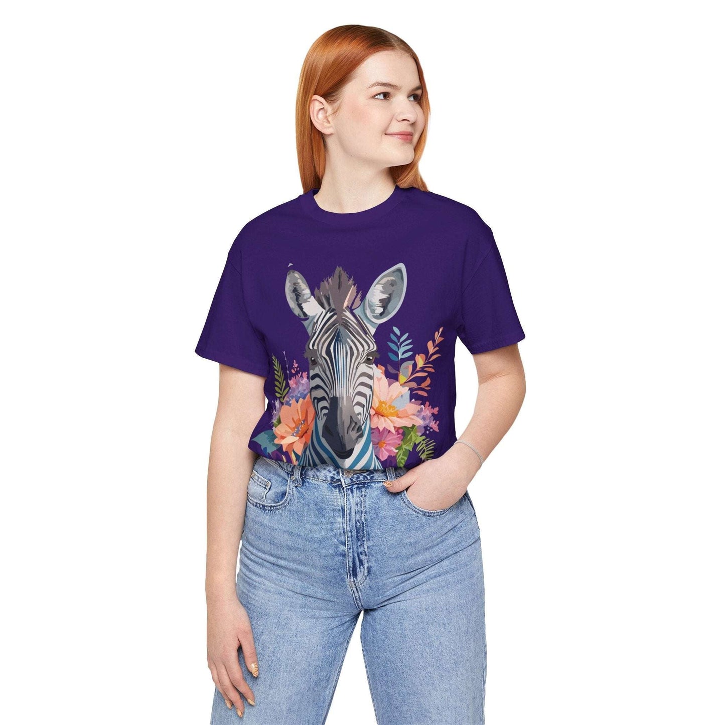 Zebra Graphic Unisex 100 Cotton Vintage Animal Art T-Shirt 1