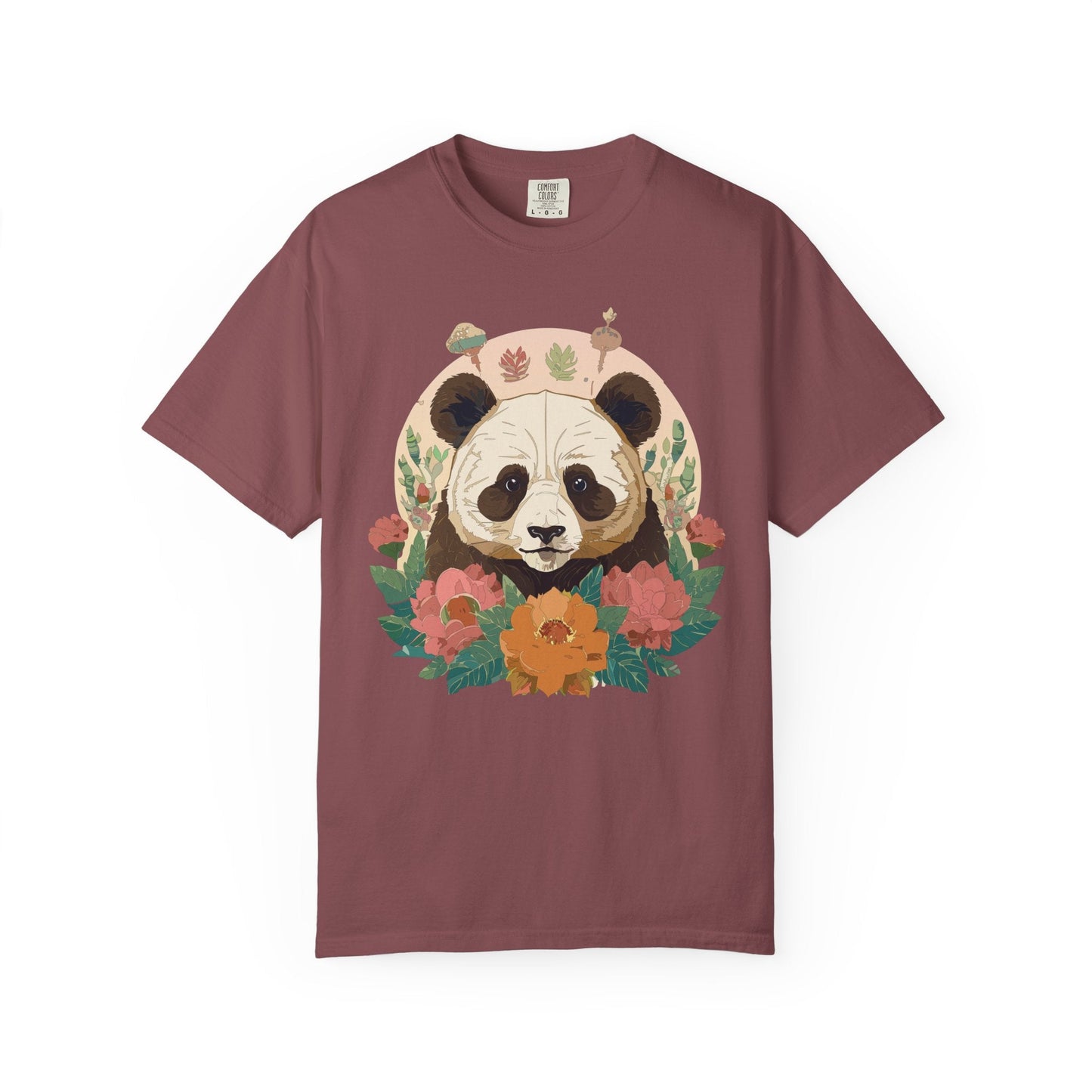 Panda Portrait Graphic T-Shirt Unisex Cotton Floral Animal Art Tee p2