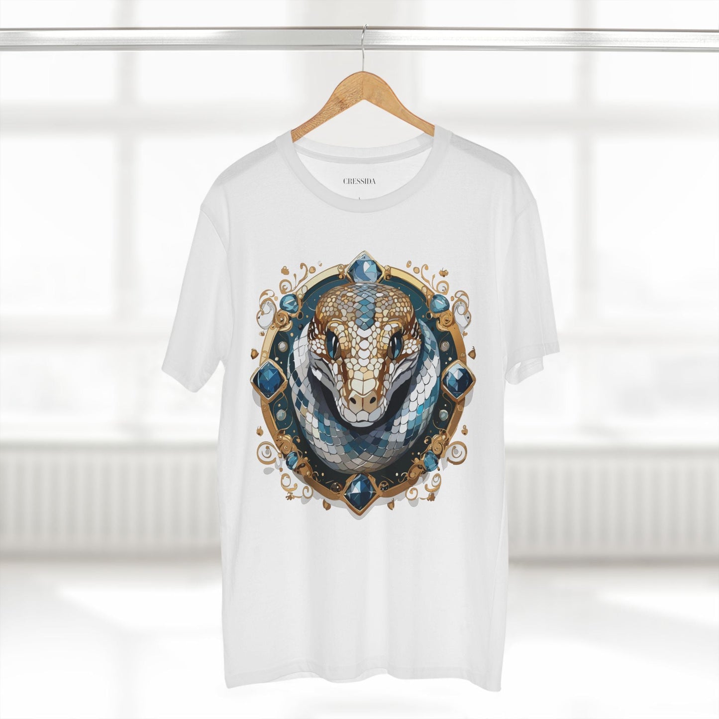 Snake Graphic Unisex 100 Cotton Tee With Unique Animal Golden Medallion Art Design 42