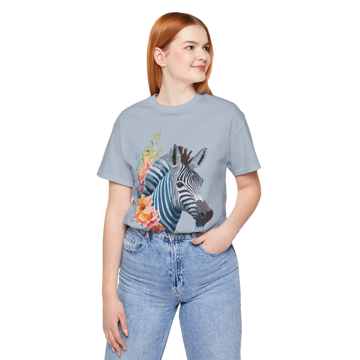 Zebra Graphic Unisex Cotton Bella+Canvas Tee with Art Animal Design e79