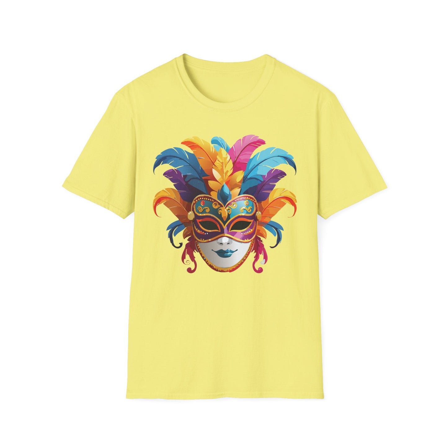 Mask Tee Shirt Unisex Masquerade Design Gildan Softstyle 64000 100 Percent Cotton