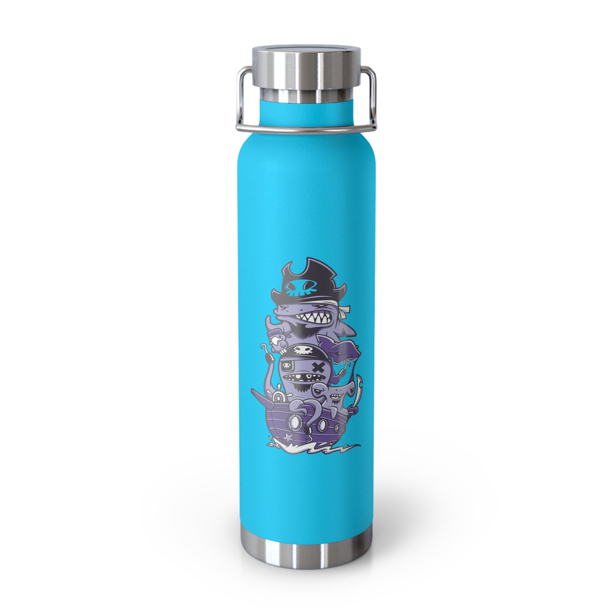 22oz Copper Insulated Water Bottle with Cartoon Design - CV79