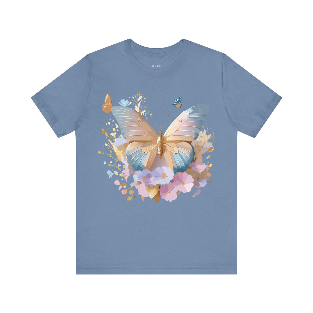 Butterfly Graphic Unisex Cotton Bella+Canvas Tee with Art Design n95