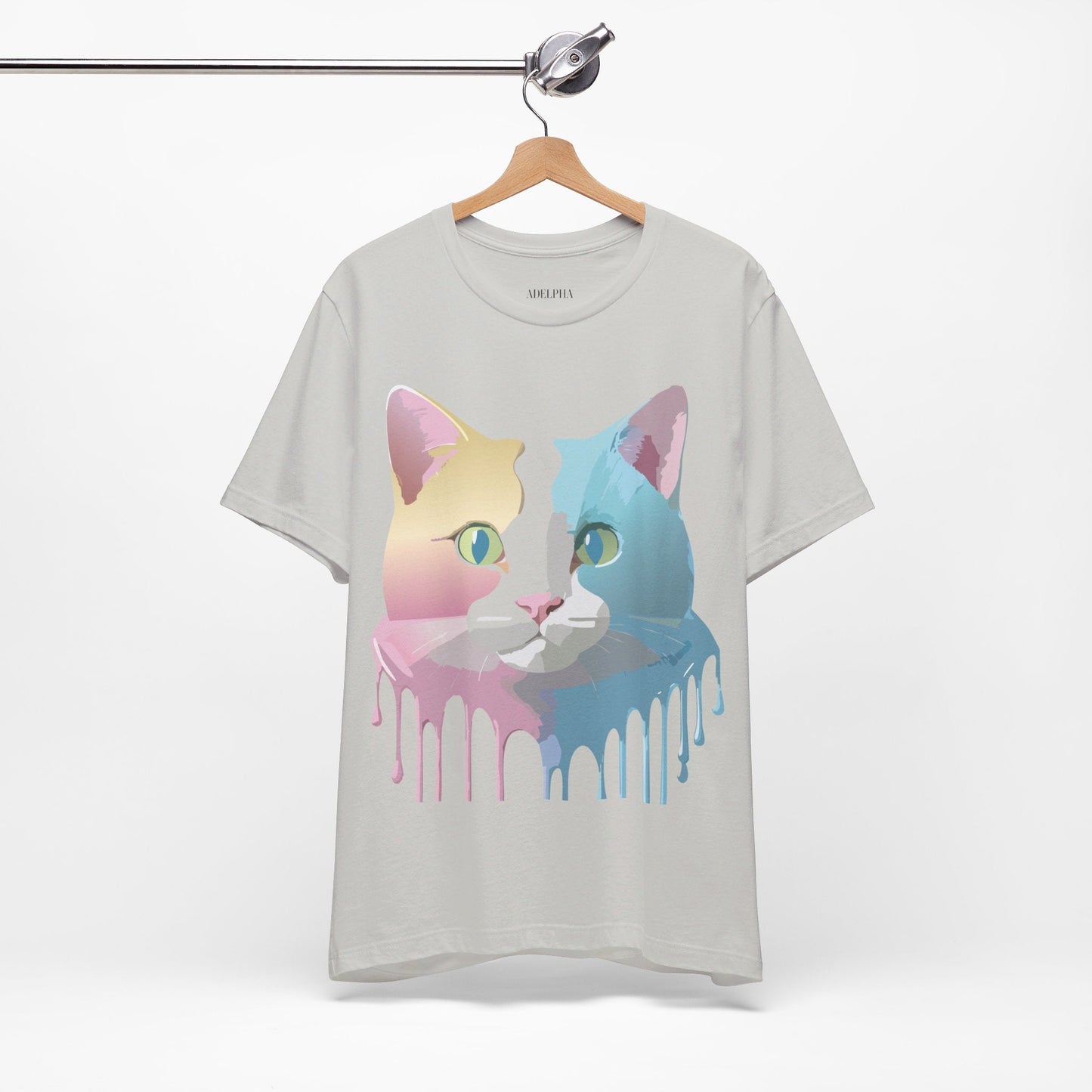Cat Graphic Tee Unisex Short Sleeve Shirt Vintage Style Adelpha