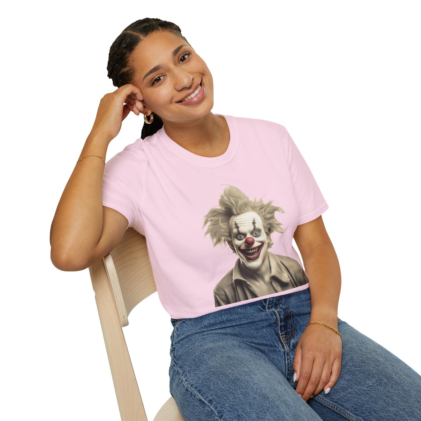 Clown Shirt Unisex T Shirt Funny Man Circus Shirt Scary Man Shirt Softstyle Gildan 64000