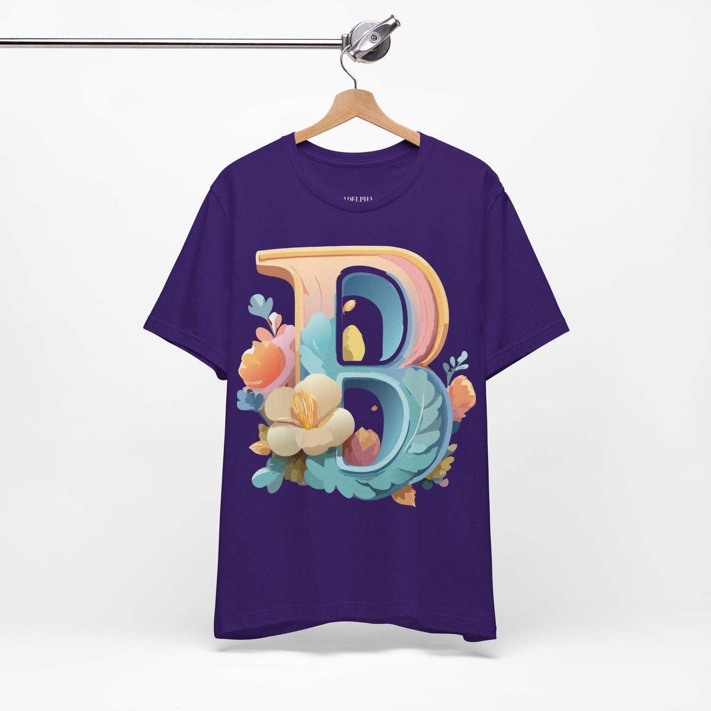 Letter B Graphic Tee Unisex Jersey Short Sleeve With Vintage Inspired Artwork By Adelpha