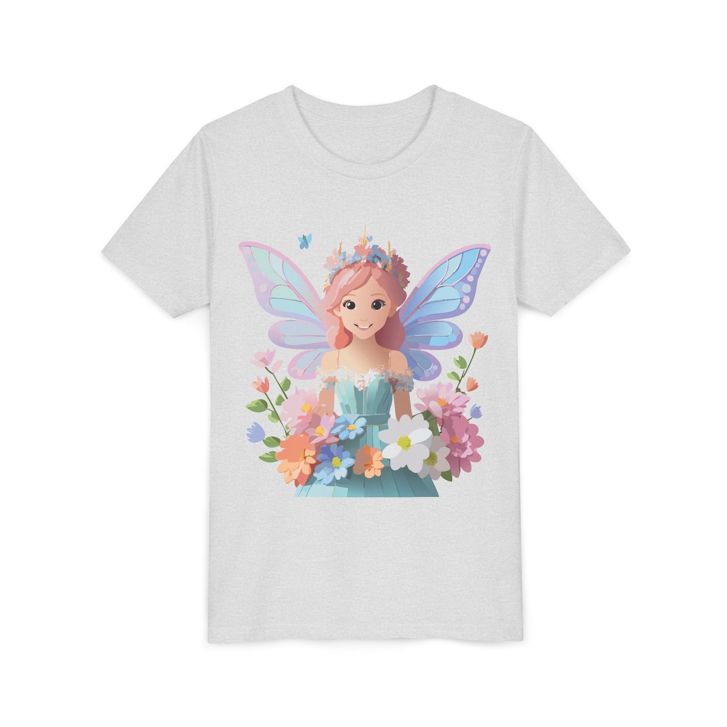 Enchanting Fairy Floral Youth Short Sleeve Tee - Perfect for Spring Celebrations (9-14)