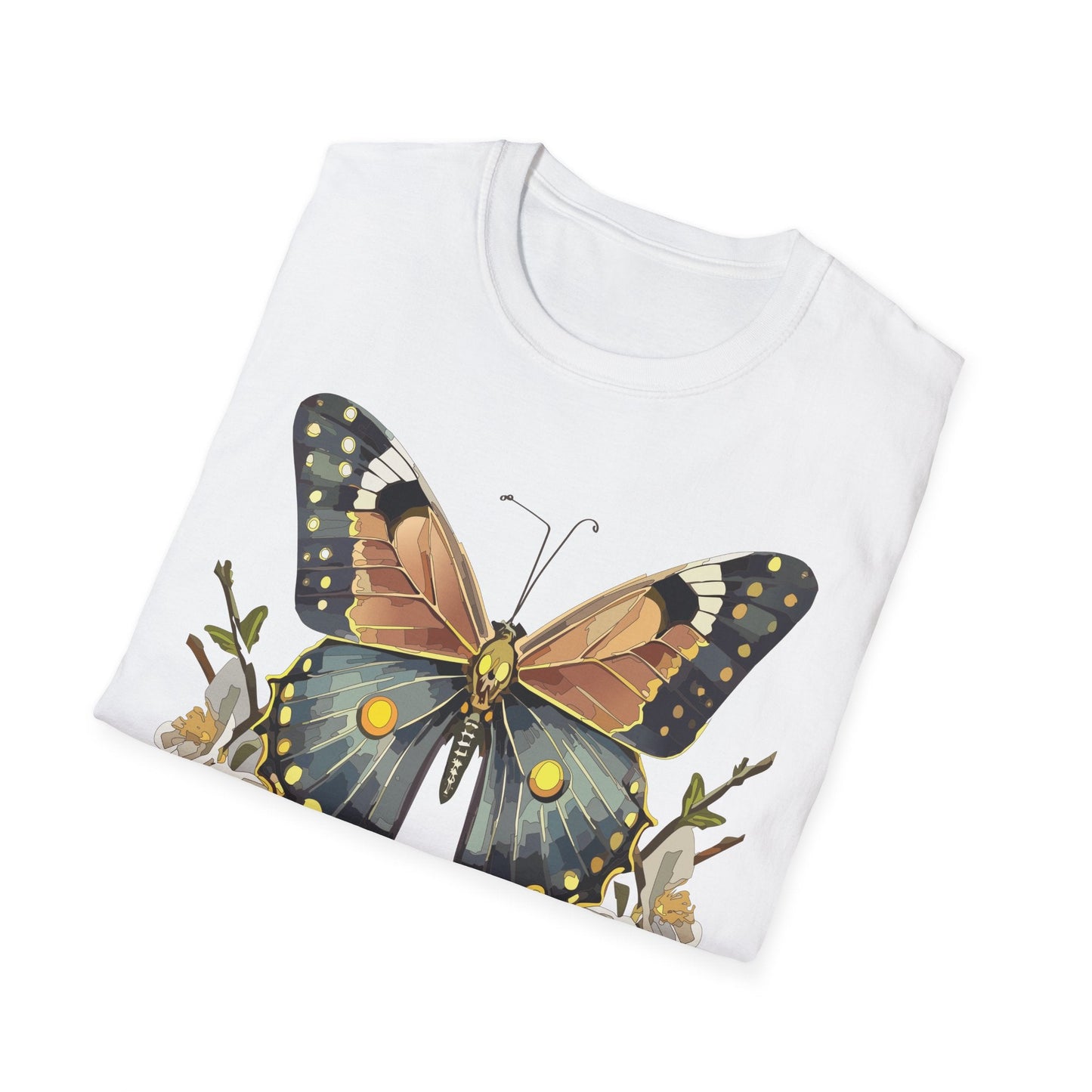 Butterfly Shirt Unisex Gildan Softstyle T Shirt Monarch Butterfly Tee 100 Percent Ring Spun Cotton