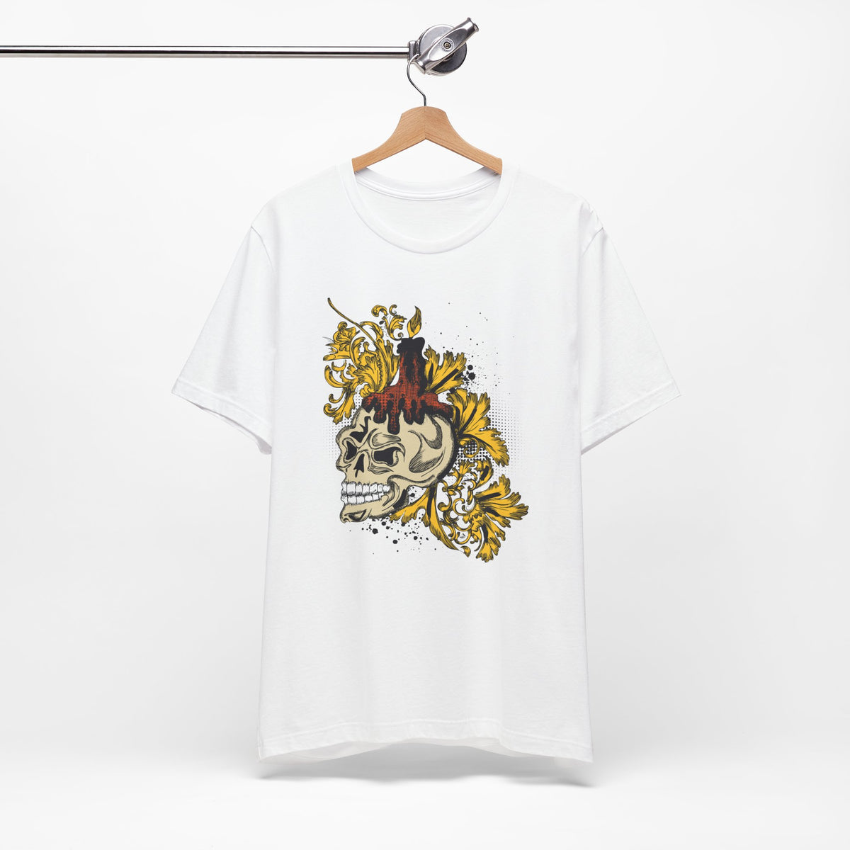 Rock Skull Graphic Design Tee, Skull Shirt, Vintage Tees, Art Design T-Shirt, Vintage Graphic Tee, Art Shirts with Skulls 3