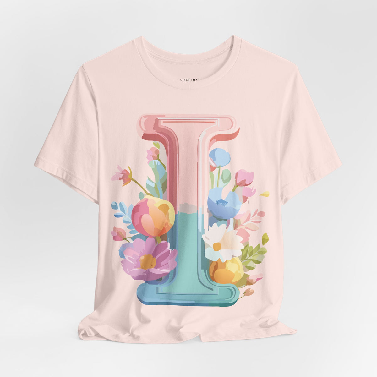 Letter I Graphic Unisex Cotton Bella+Canvas Tee with Art Letter Design