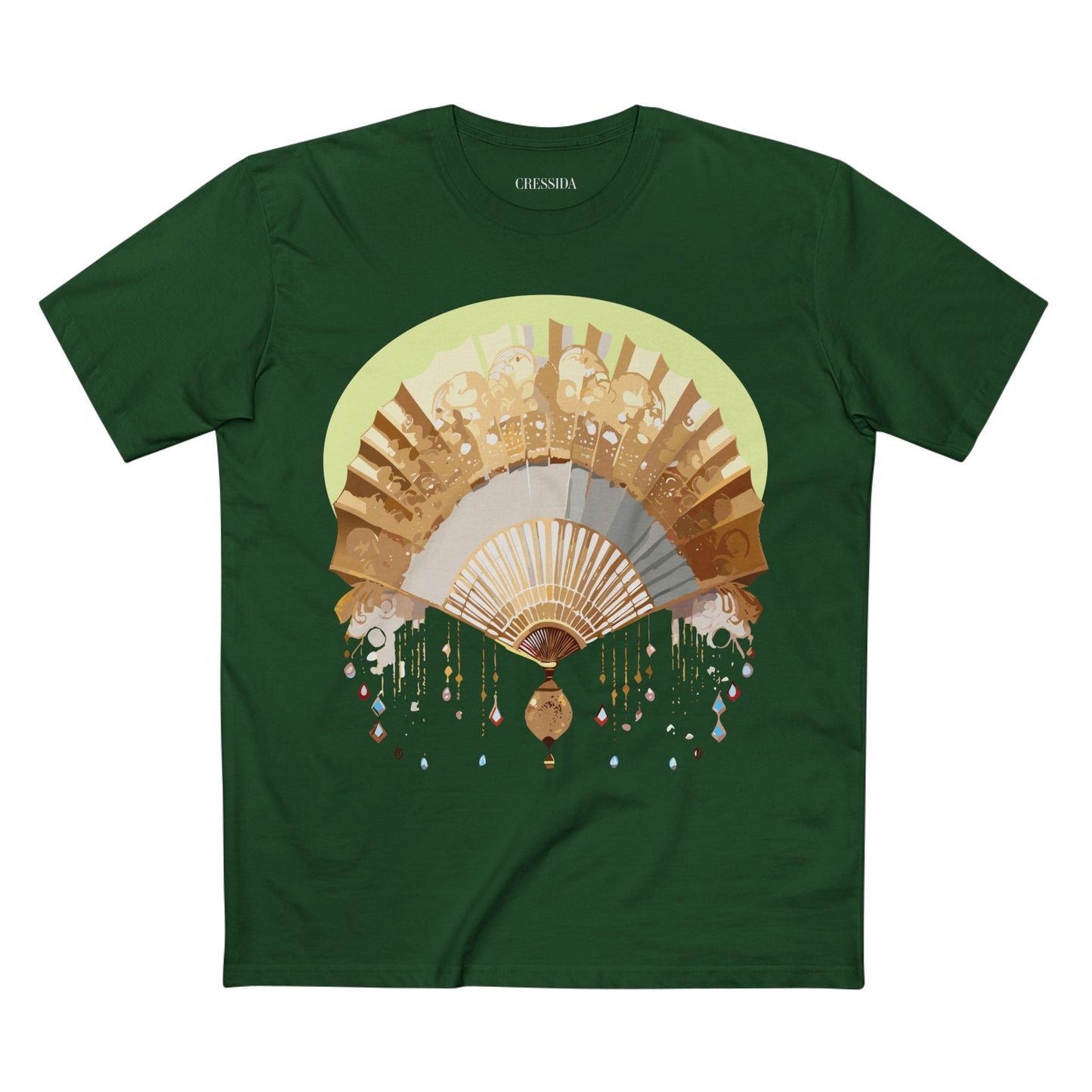 Antique Fan Graphic Design T-Shirt Unisex 100 Cotton Floral Carnival Artwork Tee 18