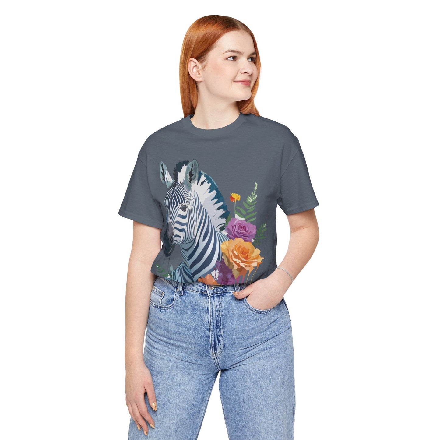 Zebra Graphic Unisex 100 Cotton Vintage Animal Art T-Shirt 4