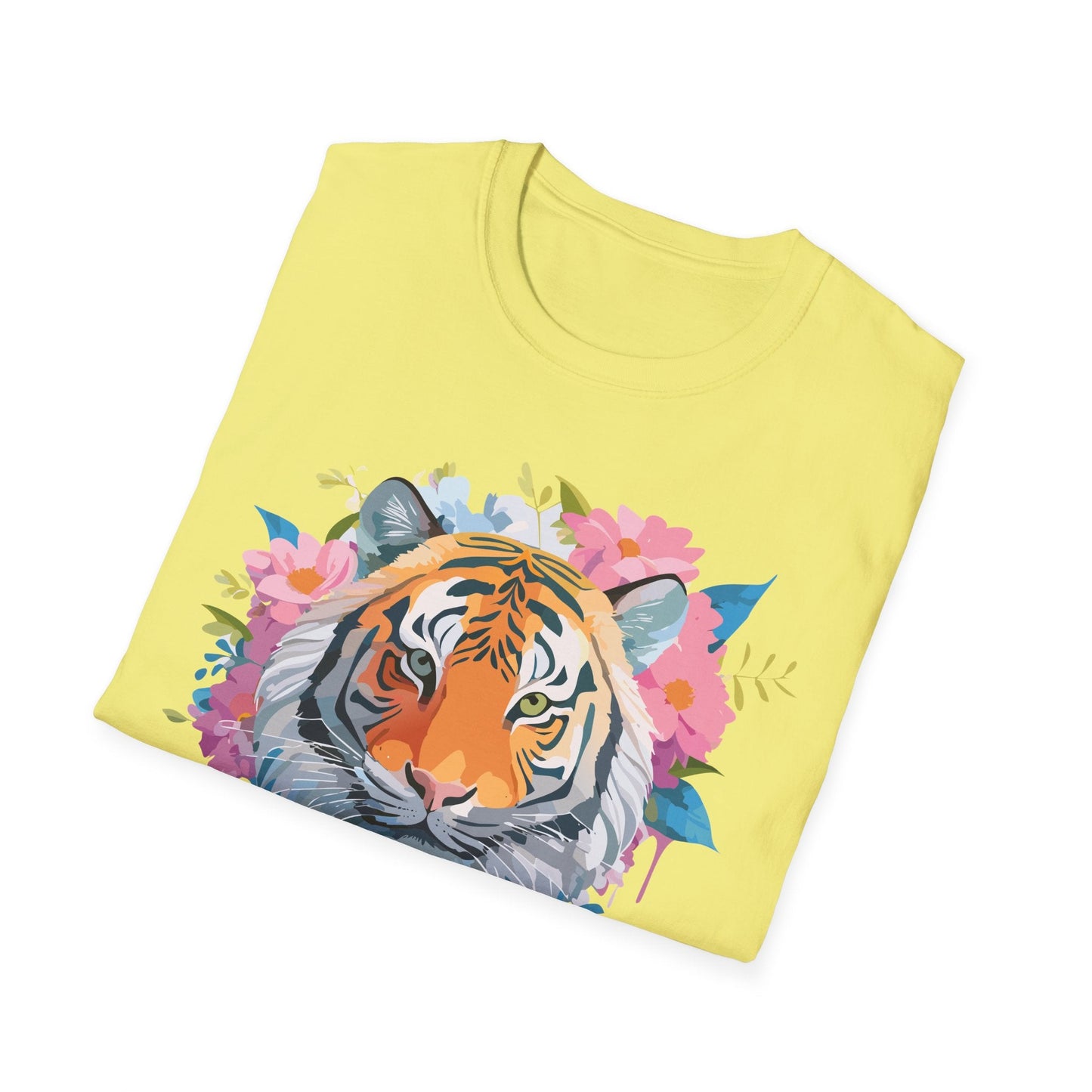 Tiger Print Shirt Unisex Short Sleeve Tee Gildan Softstyle 64000