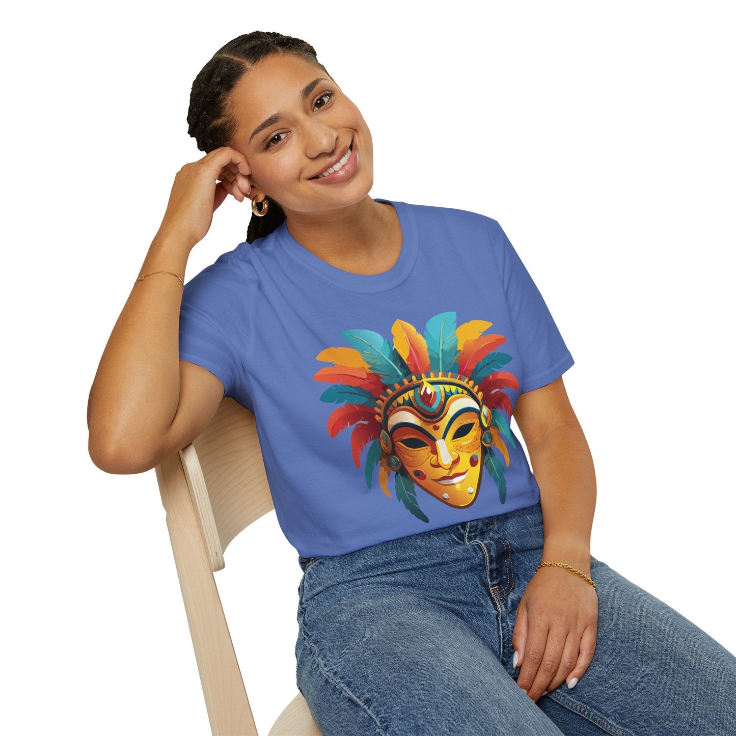 Mask Graphic Unisex Cotton Masquerade Design Artwork Tee 3