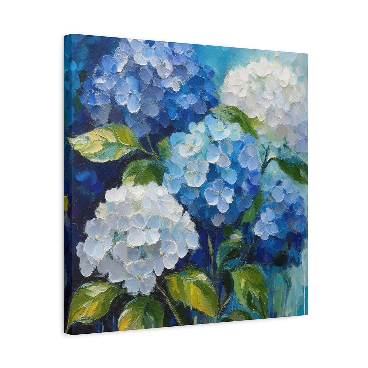 Hydrangeas Print Canvas, Flowers Oil Paint Print 20x20, 24x24, 30x30, 32x32, 36x36, Floral Art Design Print Non-Frame MC-32