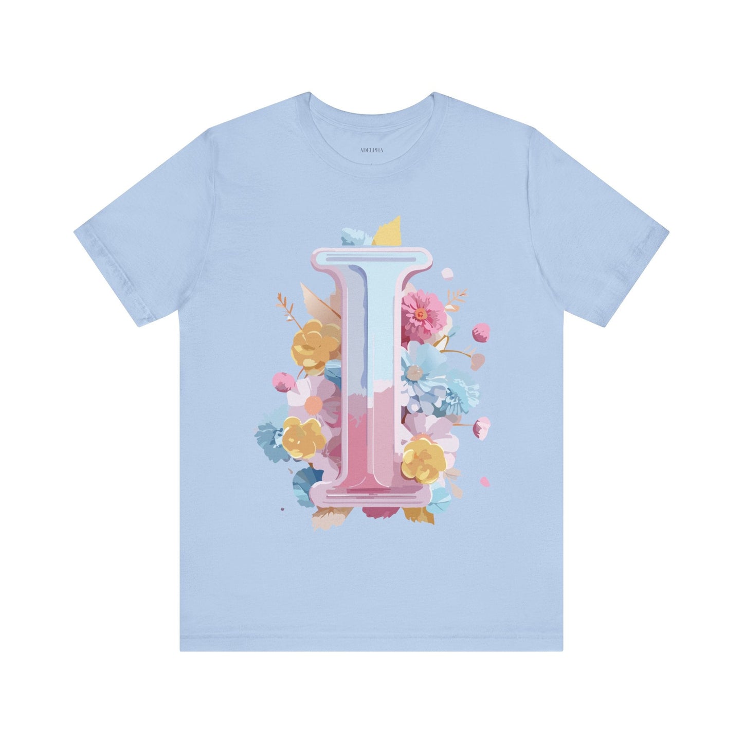 Letter I Shirt Graphic Tee Unisex Vintage Inspired Adelpha Artwork Premium Short Sleeve Tee