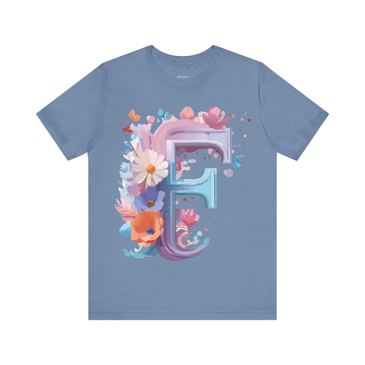 Letter F Graphic Unisex Cotton Bella+Canvas Tee with Art Letter Design