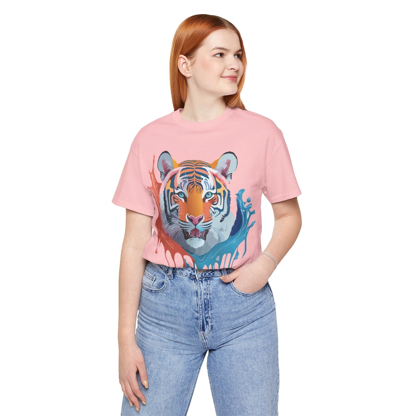 Tiger Graphic Unisex 100 Cotton Vintage Art with Animal Tee 22