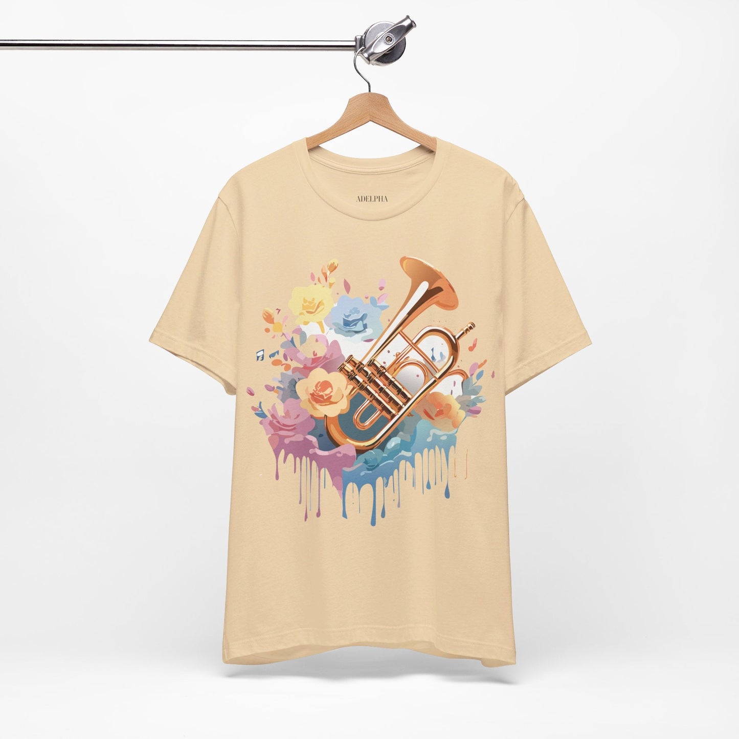 Music Graphic Unisex 100 Cotton Vintage Art with Musical Elements Tee 137