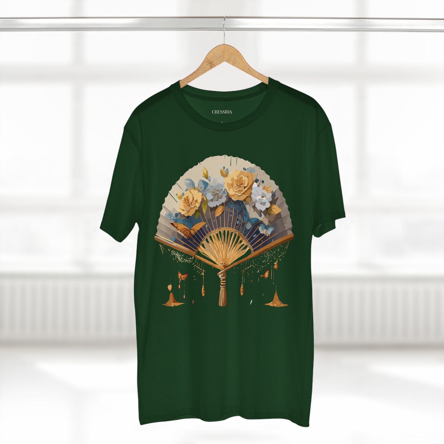 Antique Fan Graphic Design T-Shirt Unisex 100 Cotton Floral Carnival Artwork Tee 2