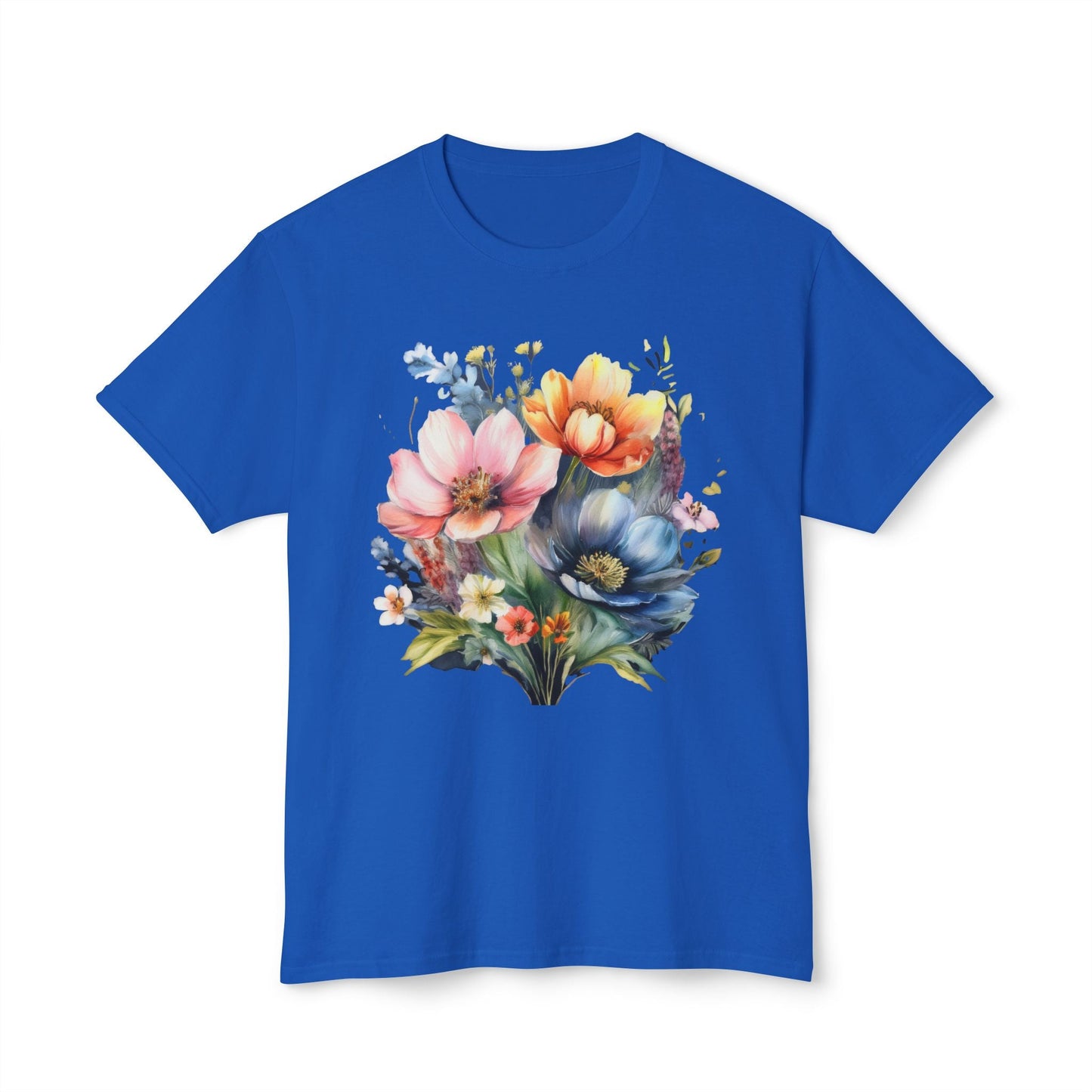 Floral T Shirt With Full Color Art Print Unisex HD Cotton Designed And Printed In USA