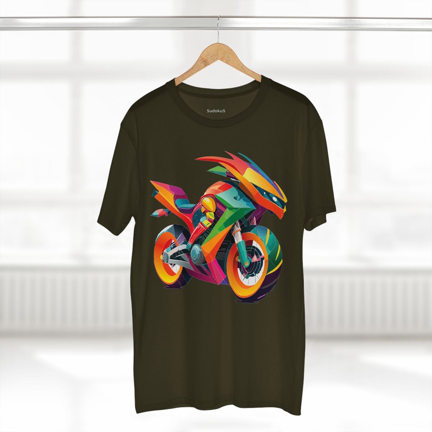 Moto Bike Graphic Unisex 100 Cotton Staple Tee 9