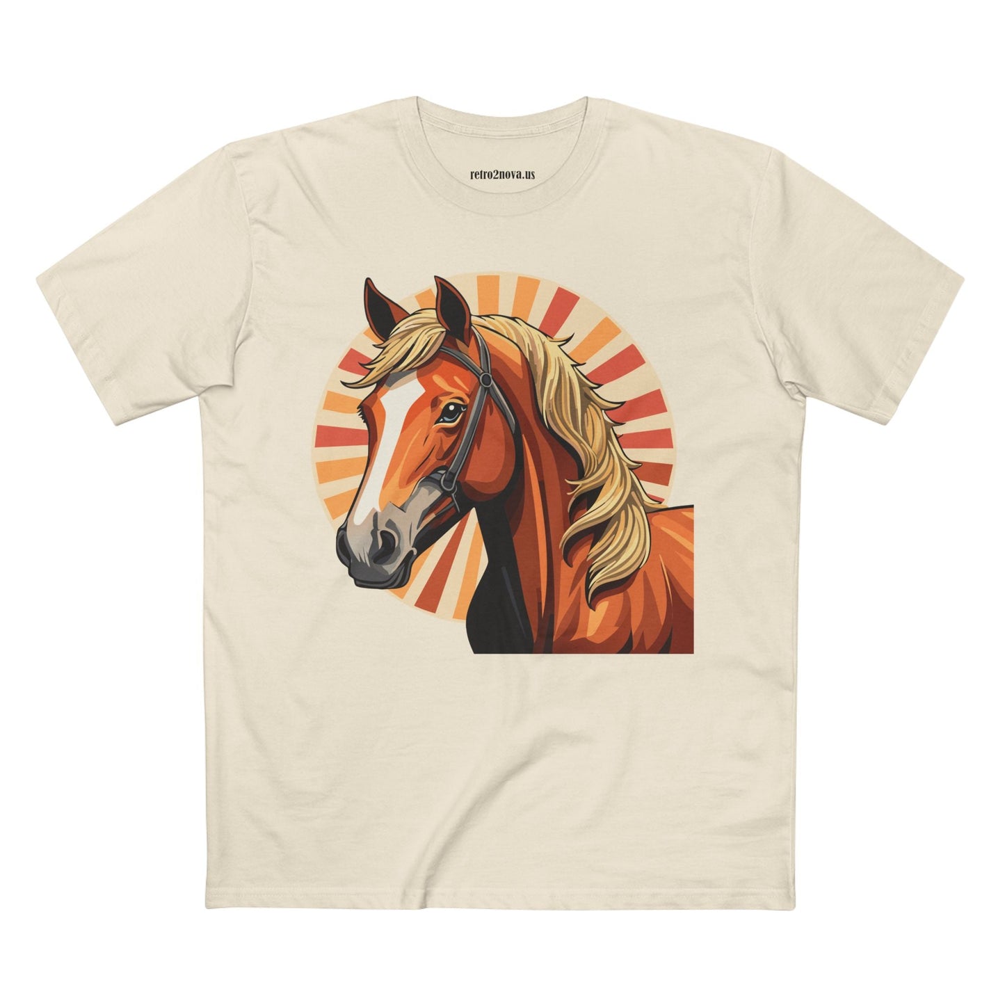 Unisex Premium Cotton Art Tee Featuring Horse Illustration Retro2Nova Animals Shirt Collection For All Seasons