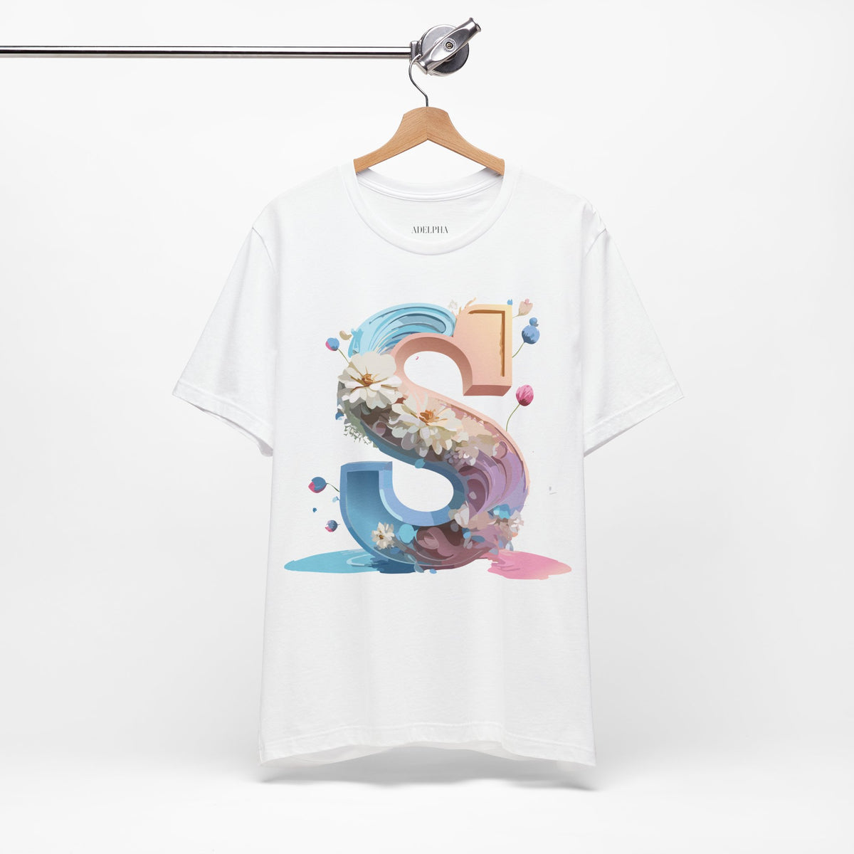 Letter S Graphic Unisex Cotton Bella+Canvas Tee with Art Letter Design