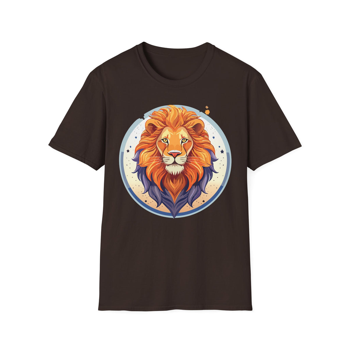 Majestic Lion Portrait T-Shirt | Colorful Retro Lion Graphic Tee