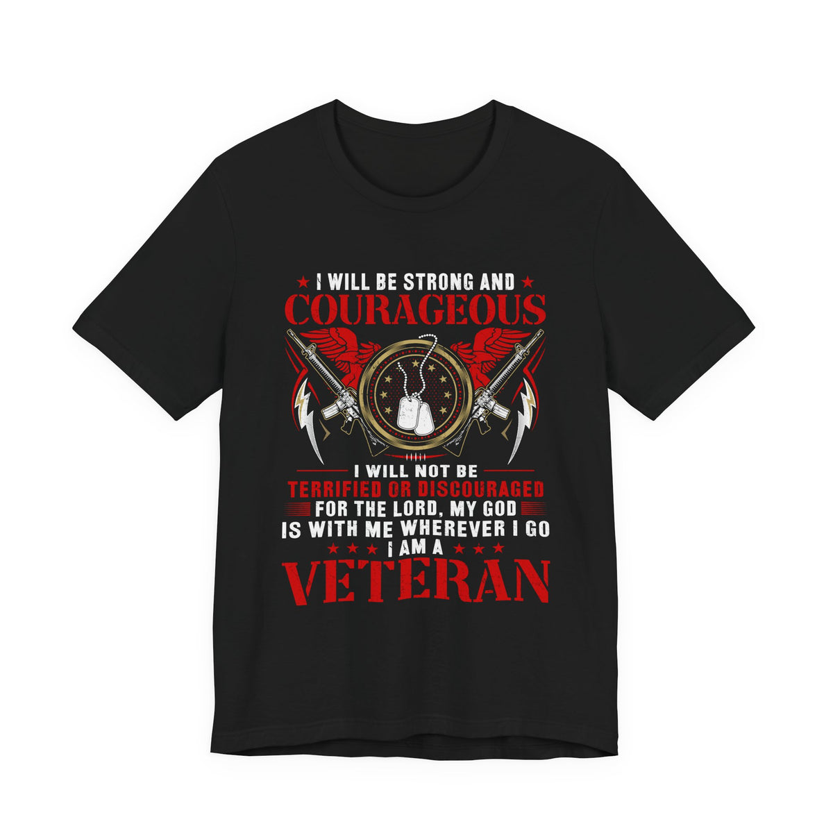 Courageous Veteran Prayer Tee Military Dog Tags Unisex Cotton T-Shirt v37