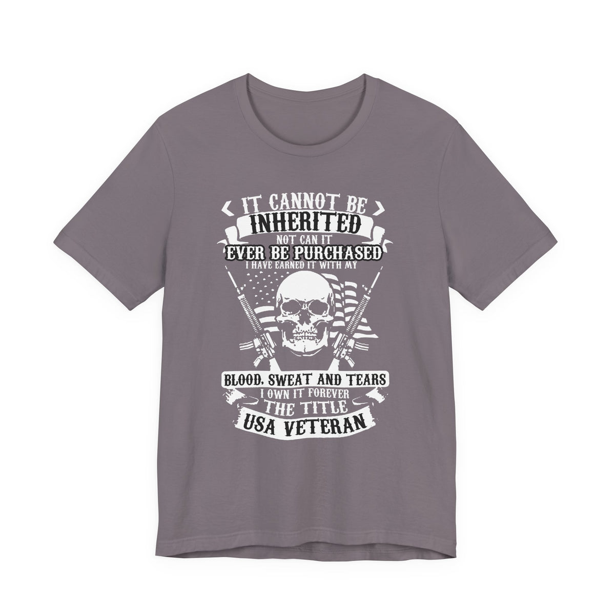 USA Veteran skull flag crossed rifles T-Shirt Military pride Unisex Cotton tee v54