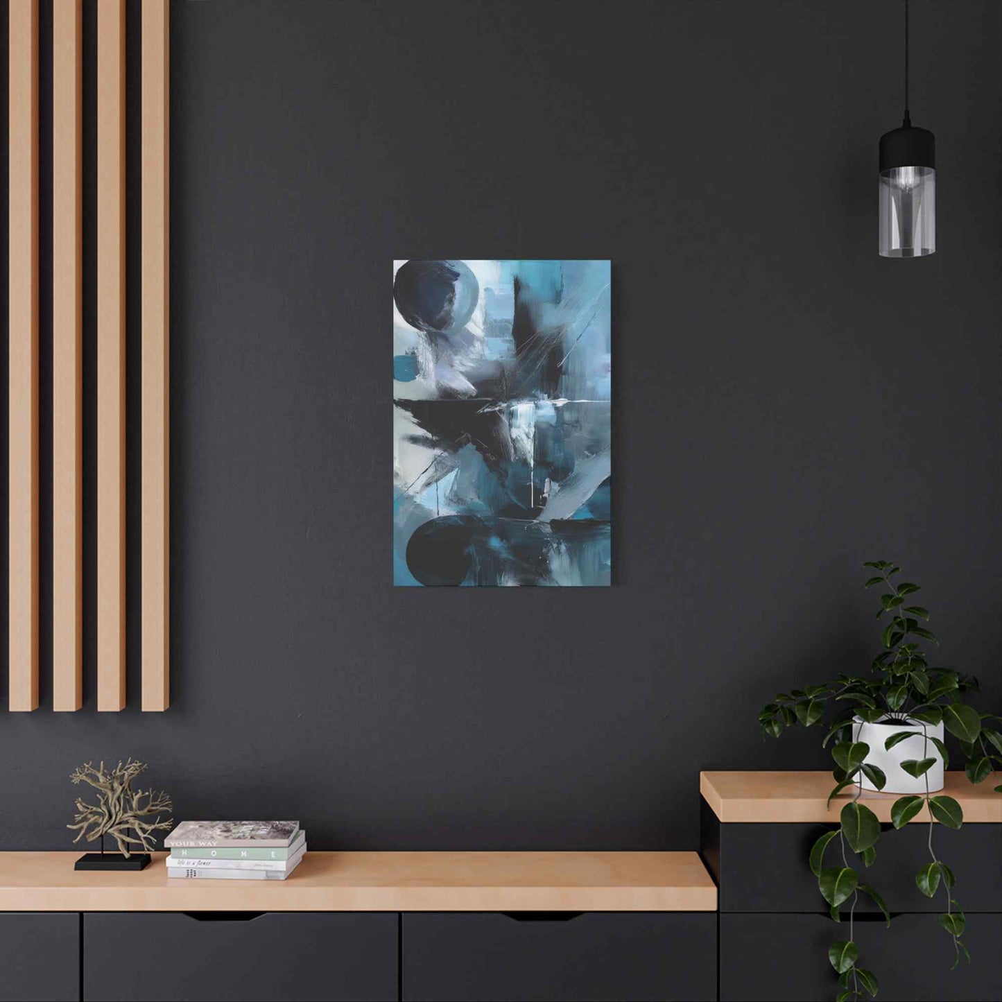 Blue Abstract Painting Print Canvas 20x24,20x30,24x30, 24x32,24x36,30x40, 32x48,36x48,40x60 Pine-Wood Inner Frame ABS-29