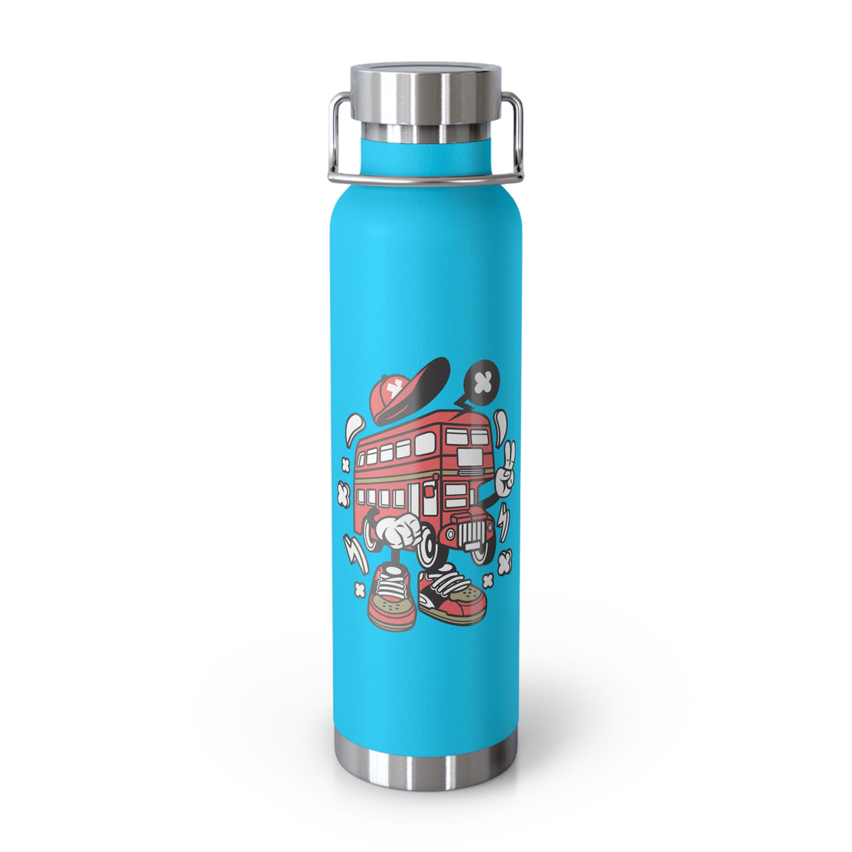 22oz Copper Insulated Water Bottle with Cartoon Design - CV27