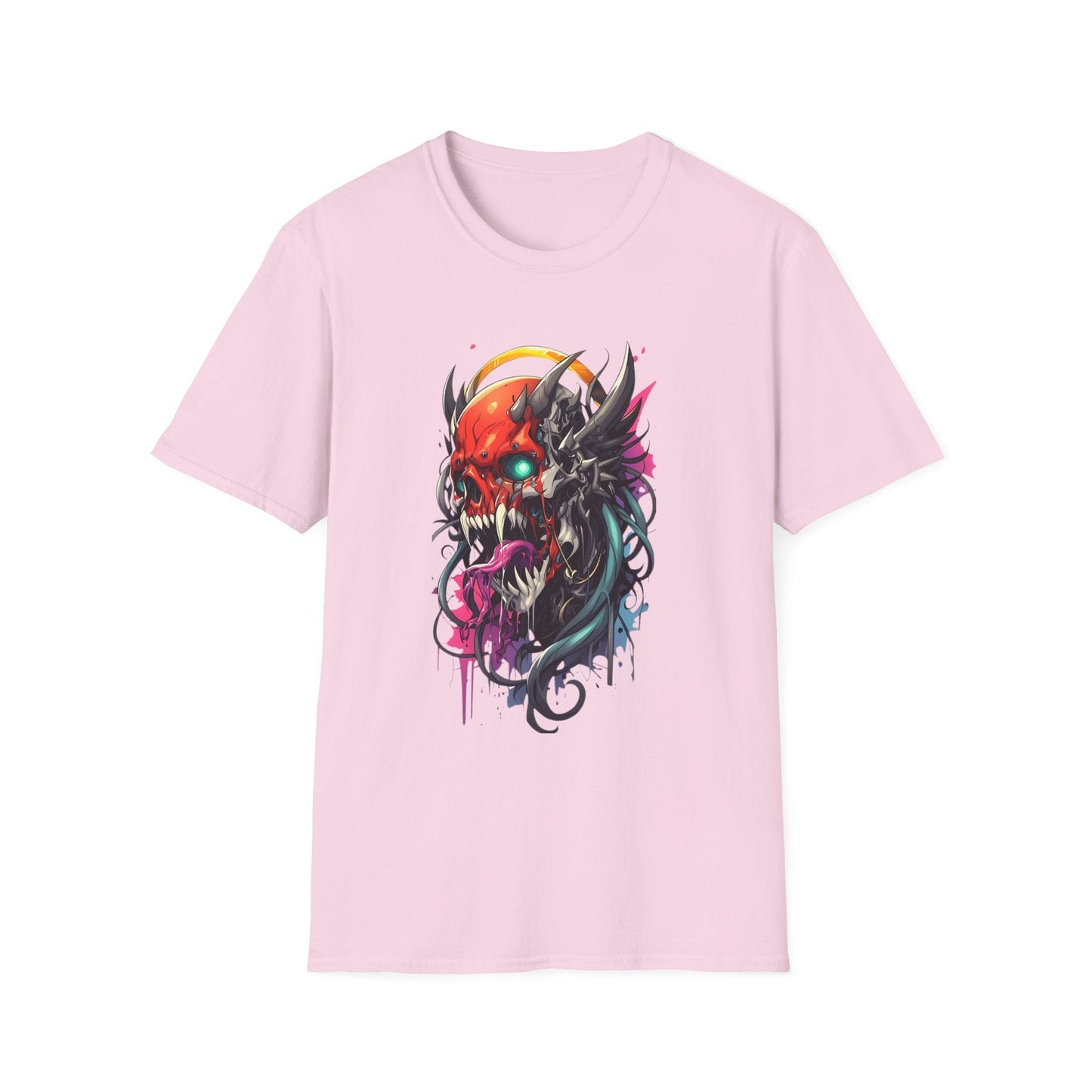 Skull Tee Shirt Unisex Skeleton Art Design Gildan Softstyle 64000 100 Percent Ring Spun Cotton