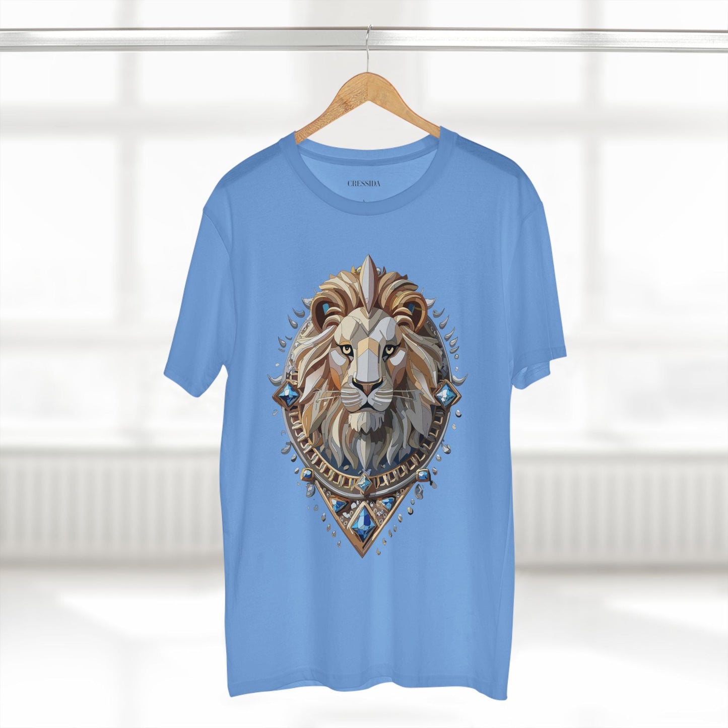 Lion Graphic Unisex 100 Cotton Tee With Unique Animal Golden Medallion Art Design 7