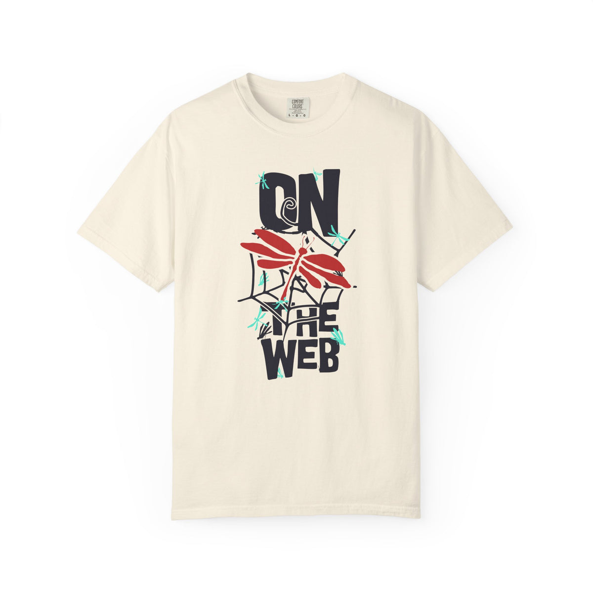 On the Web Spider Graphic Unisex Comfort Colors Garment-Dyed Heavyweight 100 Cotton Art Design T-Shirt w4
