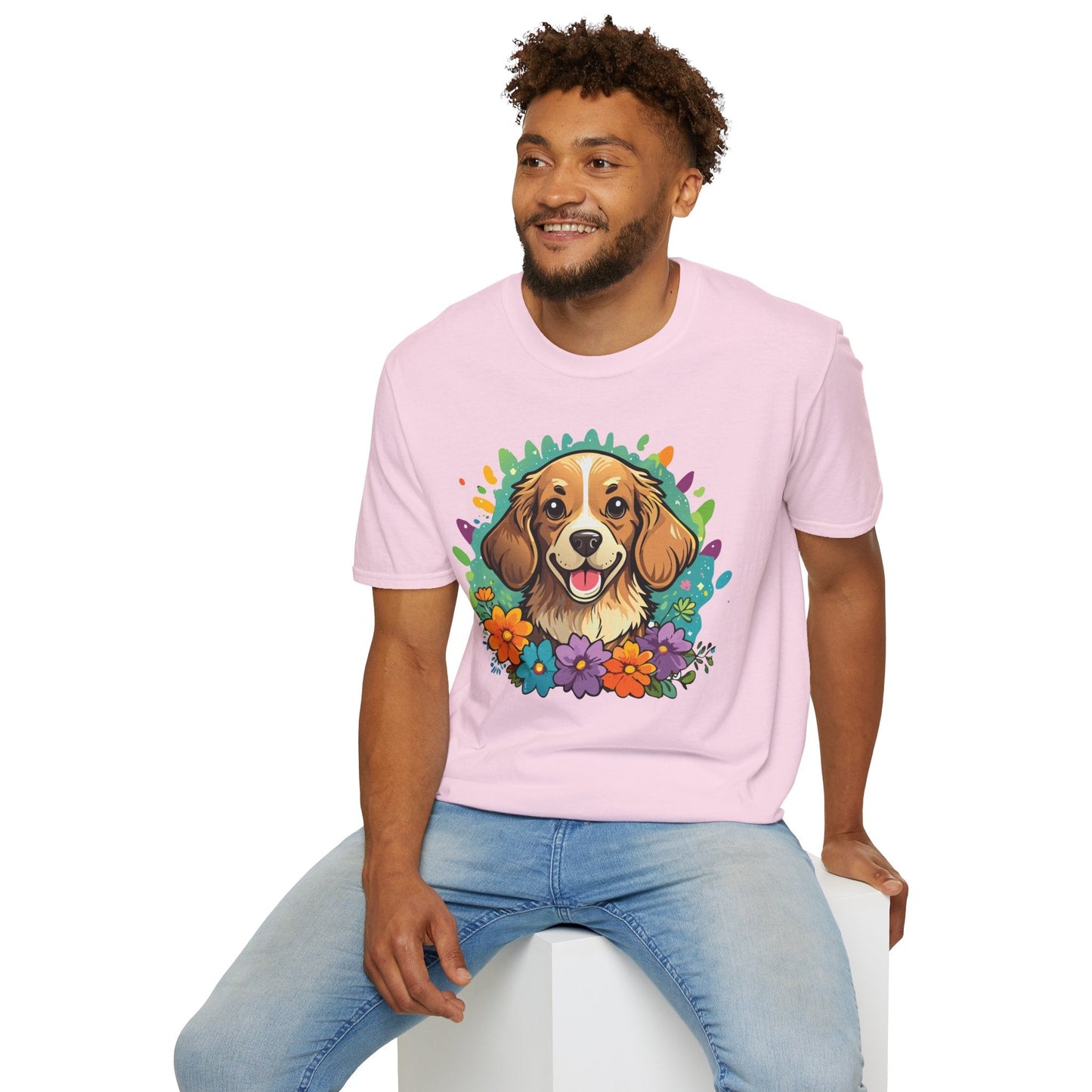 Dog Lover Unisex Animal Print T Shirt Cotton Tee Gildan Softstyle 64000