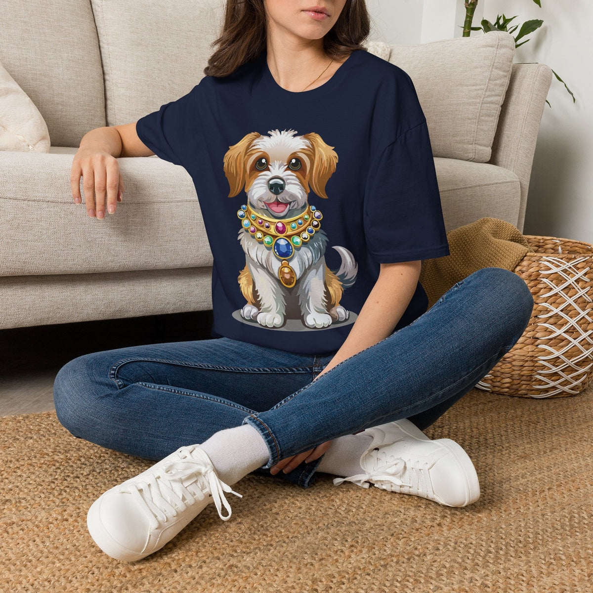 Cute Jeweled Puppy T-Shirt | Dog Portrait Tee