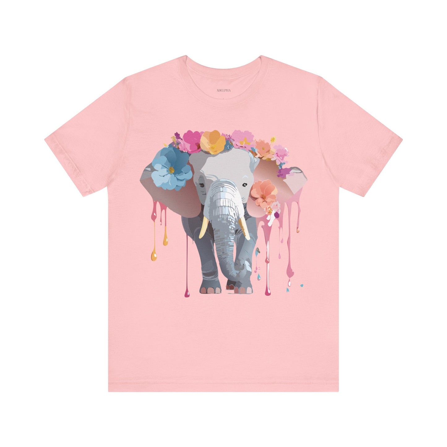 Adelpha Elephant Graphic Tee Unisex Short Sleeve Jersey Shirt With Vintage Artwork