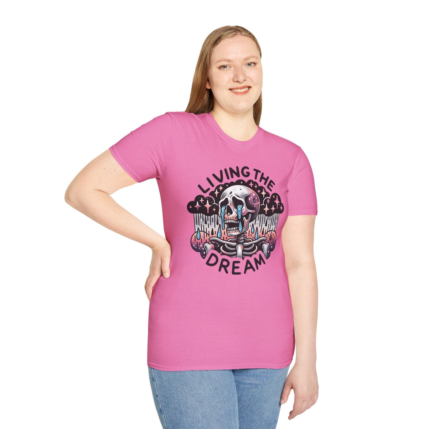 Unisex Skull Shirt Skeleton Design Gildan Softstyle 64000 Short Sleeve T Shirt For Everyday Comfort