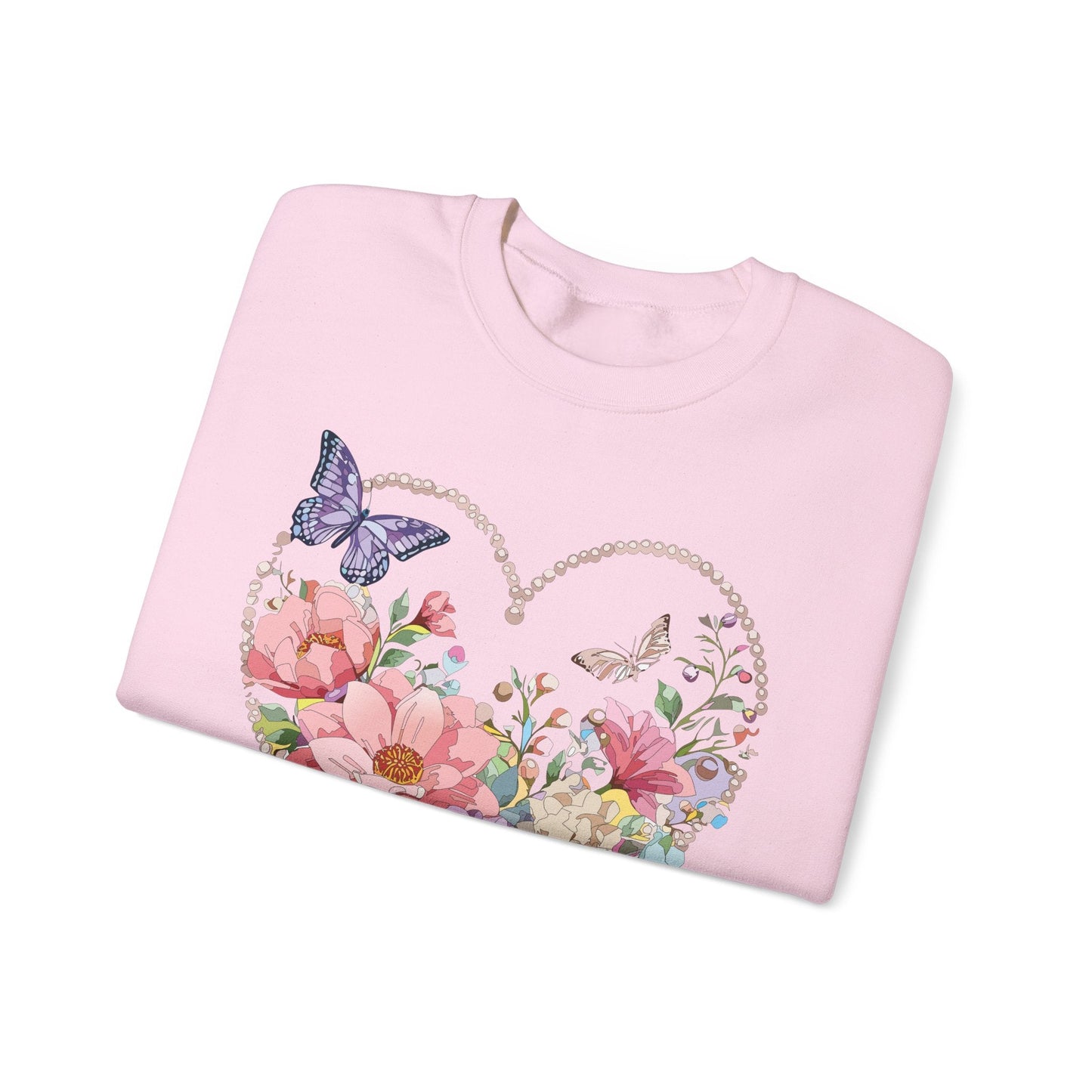 Floral Heart Sweatshirt Unisex Floral Love Crewneck Heavy Blend Gift For Valentine Day Cold Weather