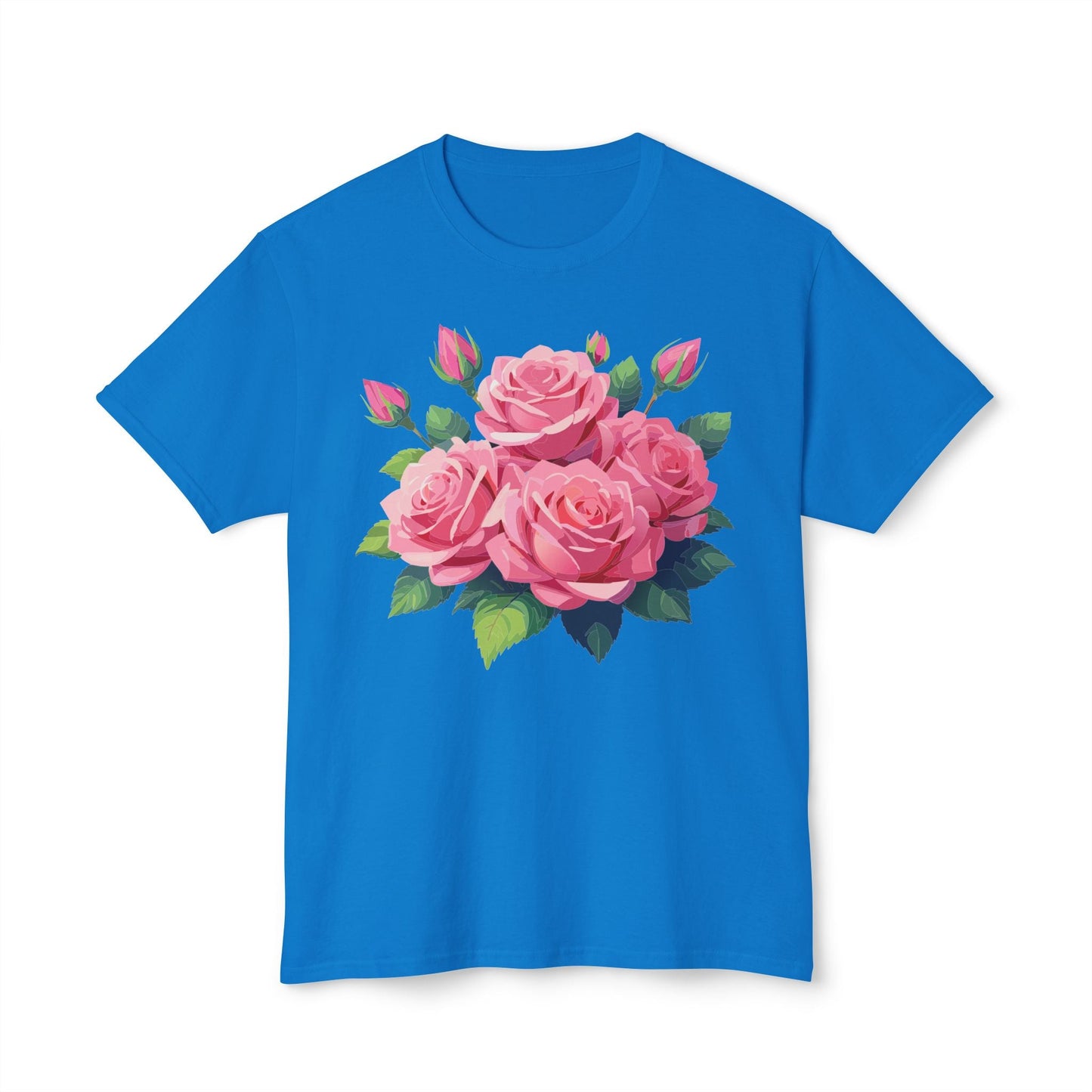 Unisex Floral T Shirt With Vintage Flowers Art Print Cotton Tee USA Made Premium Comfort