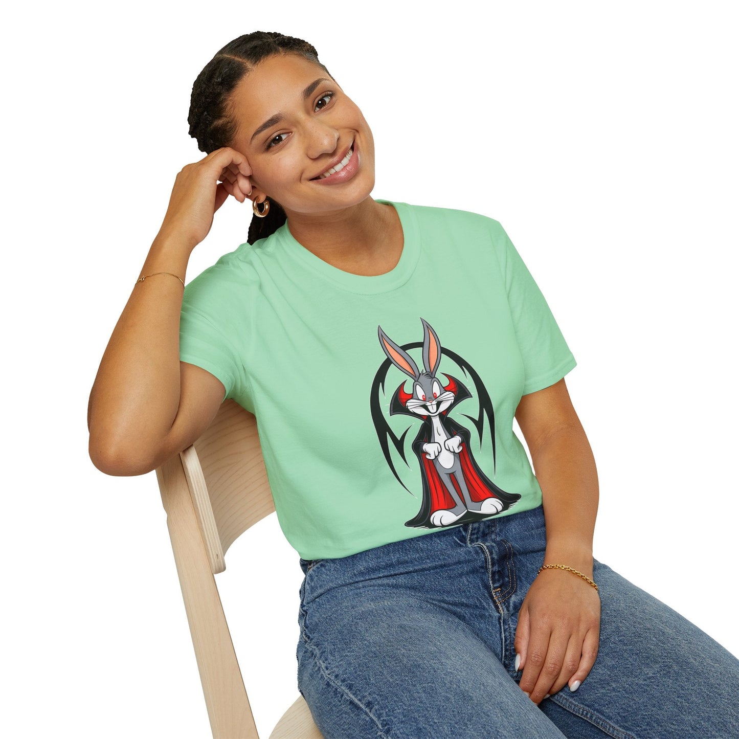 Cartoon Bunny Graphic Unisex Cotton Animal Animation Artwork Design Tee 28