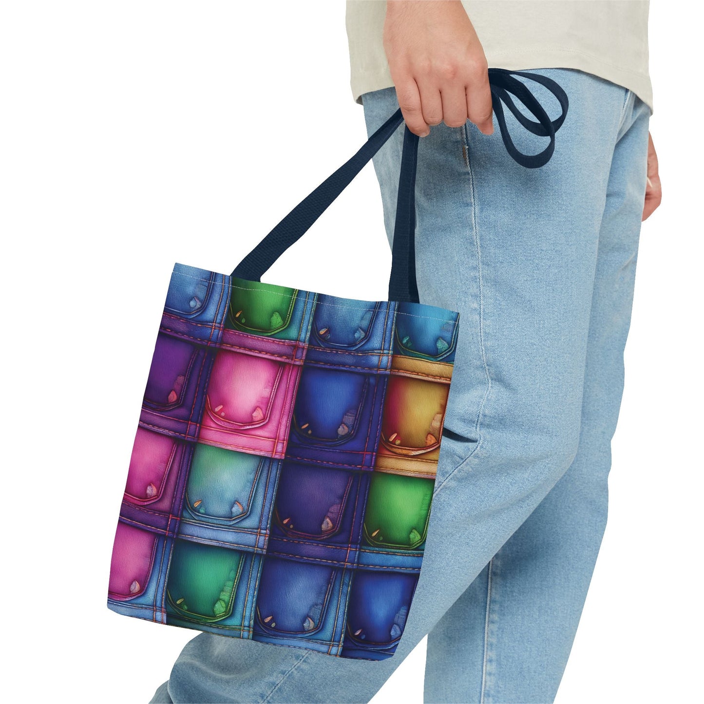 Denim Canvas Bag, Tote Bag Denim Printify