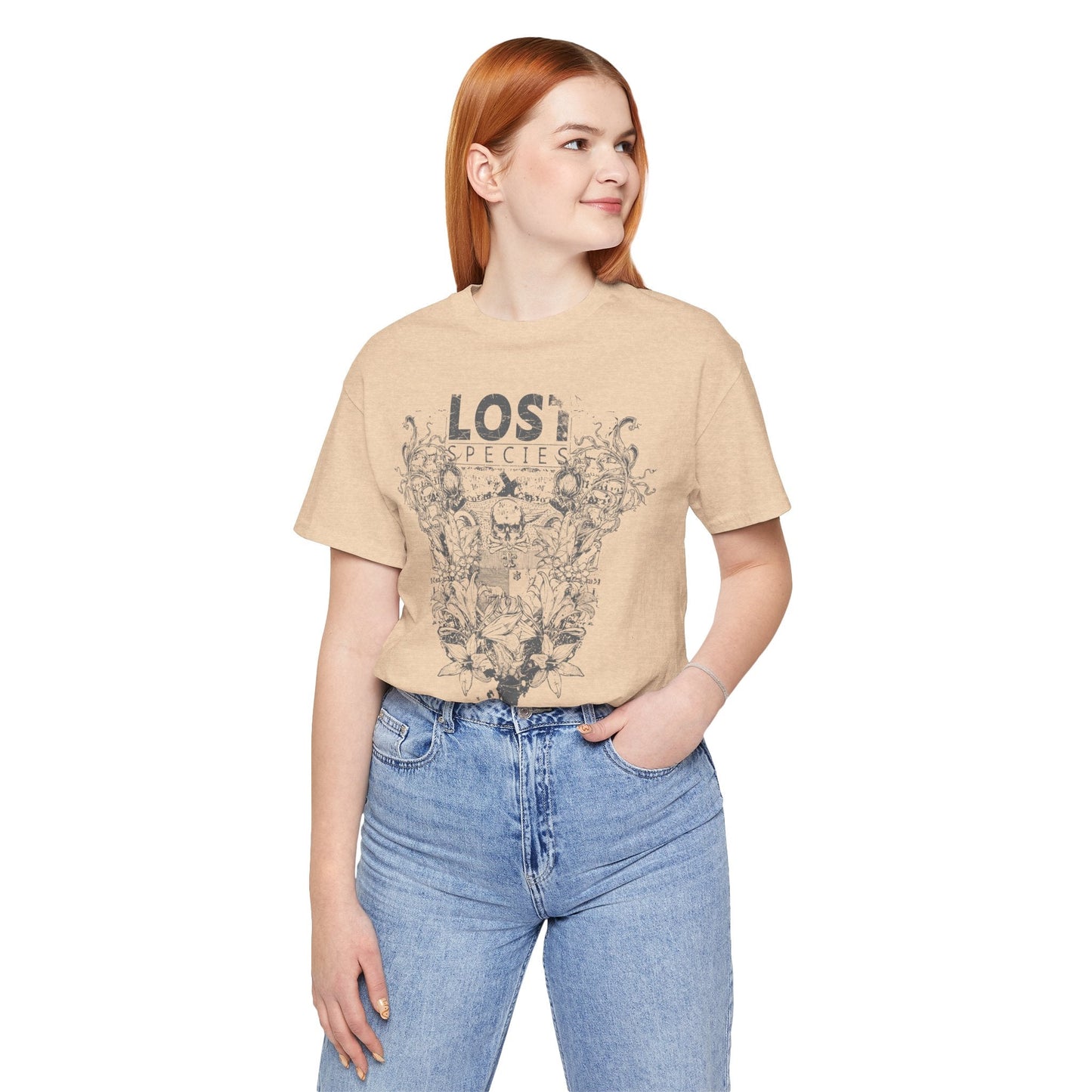 Lost Species Tee Floral Wildlife Illustration Rock Band T-Shirt A-7