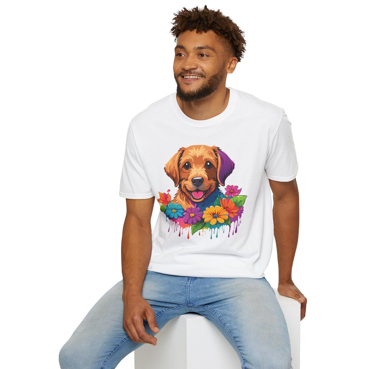 Unisex Dog Shirt With Animals Tee Softstyle Gildan 64000 Comfort Fit