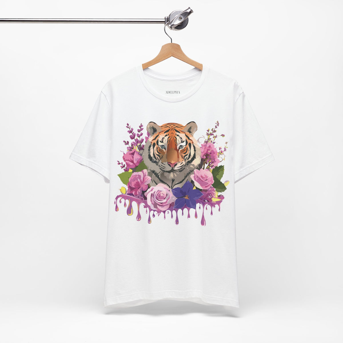 Tiger Graphic Unisex Cotton Bella+Canvas Tee with Art Animal Design e69