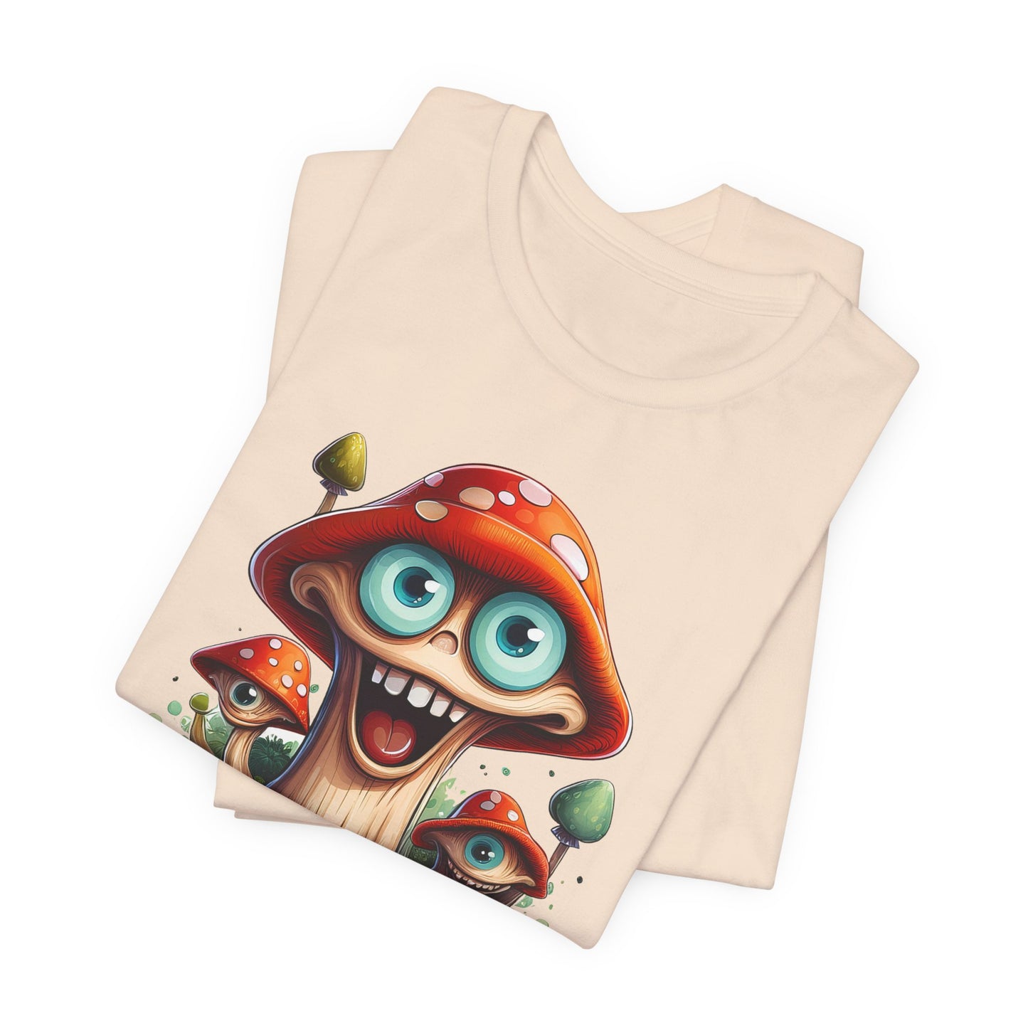 Cute Mushroom Graphic Tee, Fun Cartoon Shirt, Funny Mushroom Shirt, Cute Cartoon Tees, Graphic T-Shirt, Art Design T-Shirt