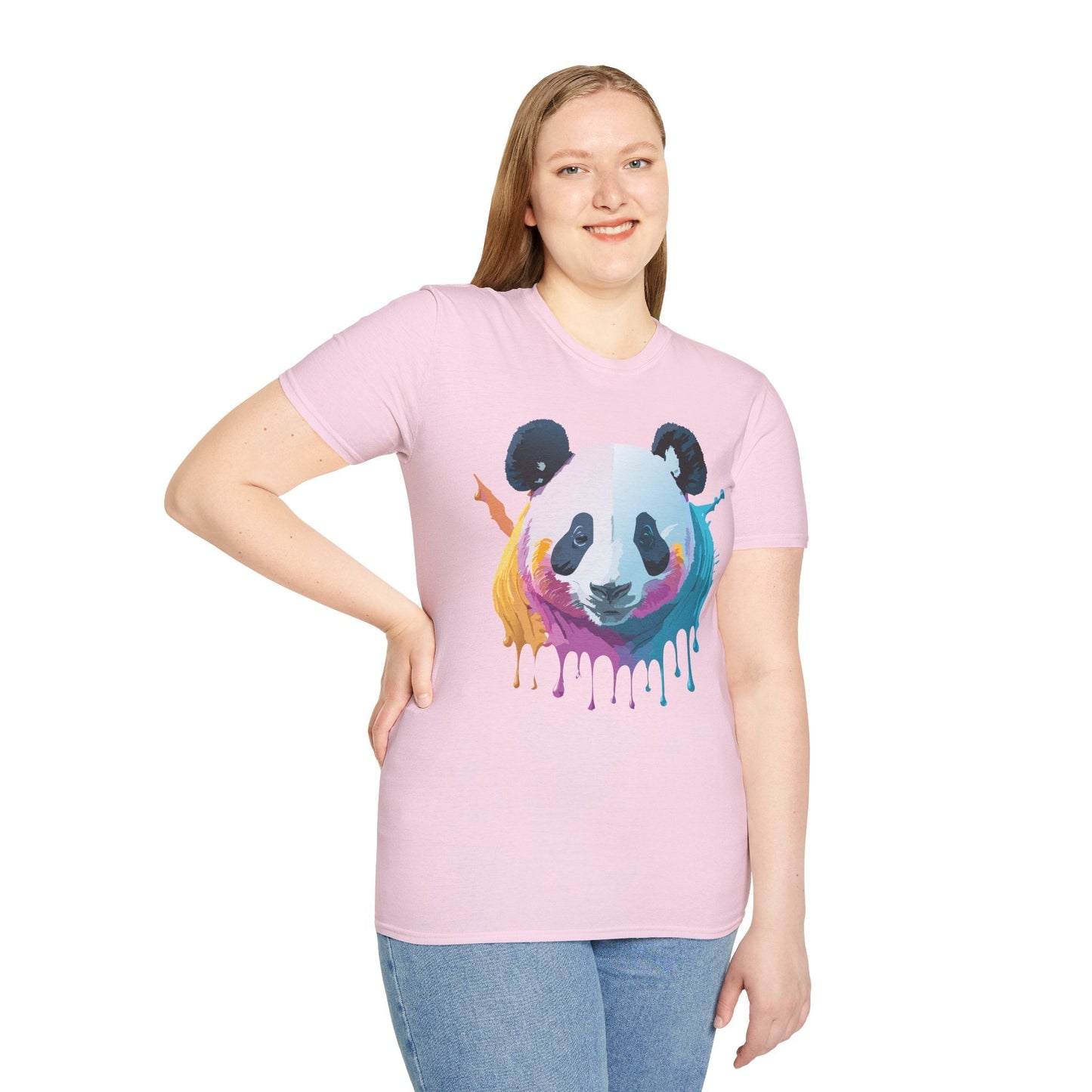 Panda Shirt Unisex T Shirt Softstyle Gildan 64000 100 Percent Ring Spun Cotton Animal Tee