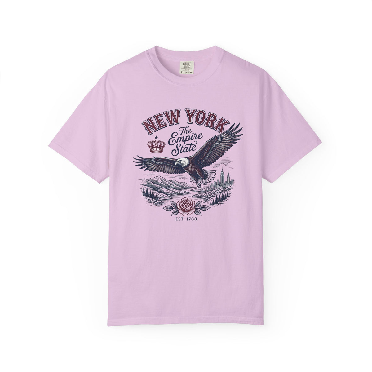 New York Empire State Eagle Vintage Travel Tourist Graphic Gift Tee Unisex 100 Cotton Comfort Colors T-Shirt